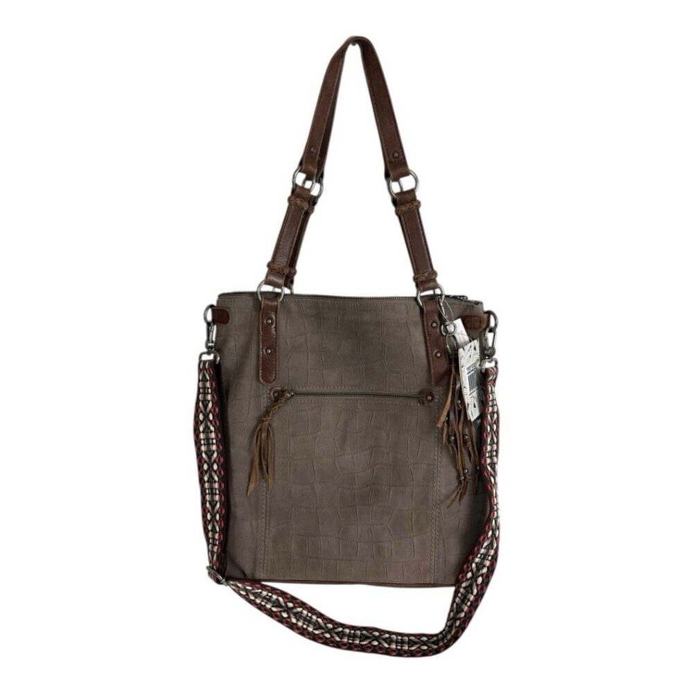 THE SAK Ashland Suede Leather Womens Large Bobo Shoulder Crossbody Brown NEW